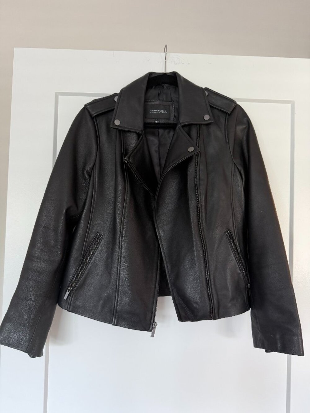 Neiman Marcus 100% Genuine Leather Moto Biker Jacket – Size L